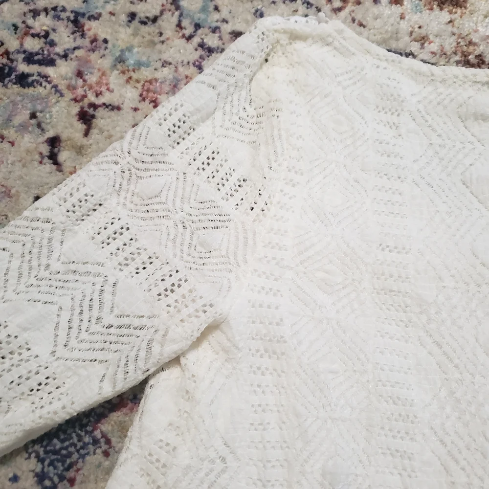 Anthropologie Meadow Rue Crochet Stretch Lace Blouse Top Size Medium